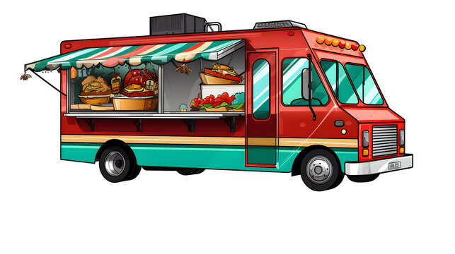 Food truck. solated object transparent background