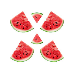 Watermelon slice isolated on transparent background