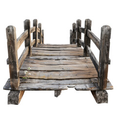 Obraz premium wooden bridge isolated on transparent background 