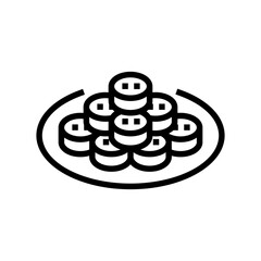kimbap rolls korean cuisine line icon vector. kimbap rolls korean cuisine sign. isolated contour symbol black illustration