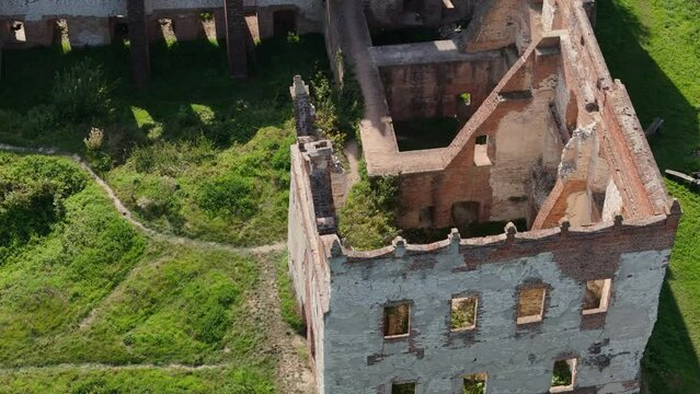 Castle Ruins Krupe Aerial View Poland
