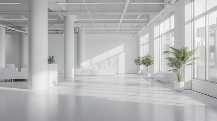 Fototapeta premium White open office space interior studio 