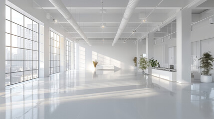 White open office space interior studio 