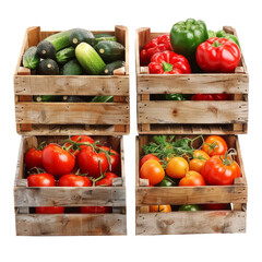 Fresh vegetable medley in a basket: tomatoes, peppers, onions, cucumbers, and more, all vibrant and healthy