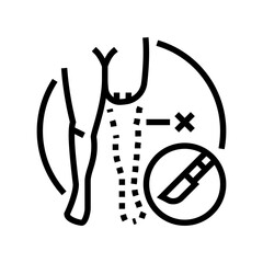 limb amputation surgery line icon vector. limb amputation surgery sign. isolated contour symbol black illustration