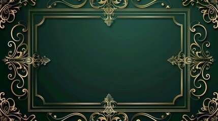Elegant art nouveau classic antique design on a dark green background. Premium design illustration for galas, grand openings.