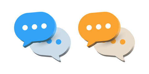 3d chat icon speech bubble symbol Chat message icons - talk message Bubble chat speech text box icon , social media communication background concept. vector illustration