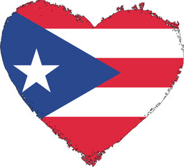 Puerto Rico flag in heart shape.
