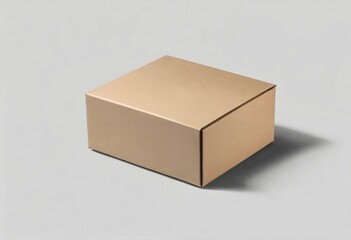 empty closed cardboard box mockup