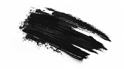 Black paint brush stroke stain color texture swatch background