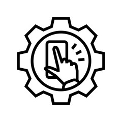 interaction design ux ui line icon vector. interaction design ux ui sign. isolated contour symbol black illustration