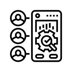 user research ux ui design line icon vector. user research ux ui design sign. isolated contour symbol black illustration