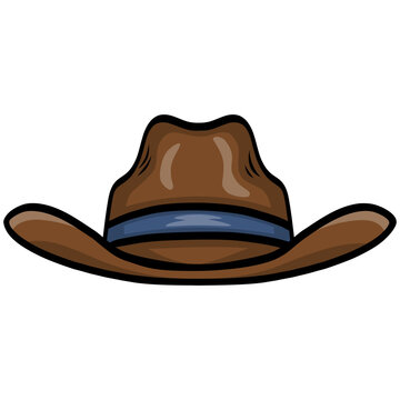 Cowboy Hat Wild West Cartoon Icon Vector Illustration