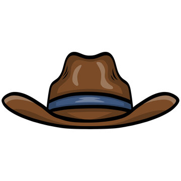 Cowboy Hat Wild West Cartoon Icon Illustration