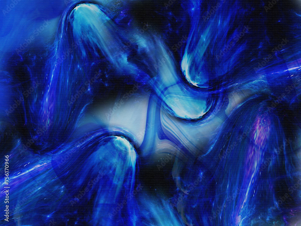 Fototapete Abstract blue smooth shapes and soft lights texture background, Blue dynamic shapes pattern backgroundm for your design	