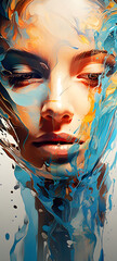 Obraz premium beautiful woman in the mirror world, ai generative
