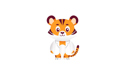 Tiger Mascot Cartoon Illustration