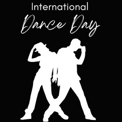 International Dance Day Illustration.Design template for banner, flyer, invitation, brochure, poster or greeting card. April 29