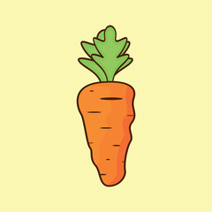 Carrot Cartoon Style Illustration Design