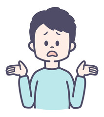 お手上げの男性