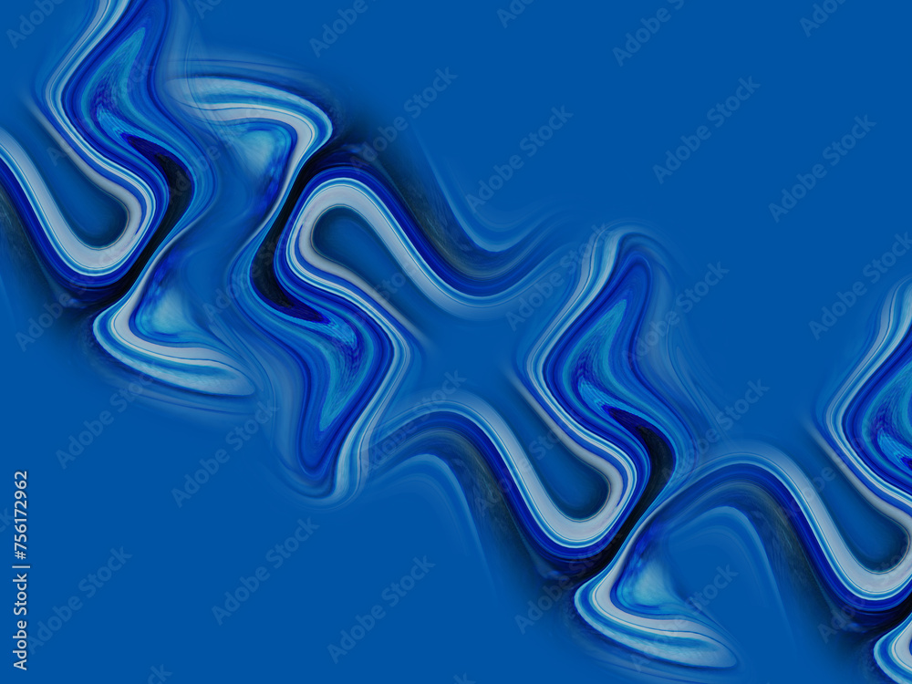 Fototapete abstract blue smooth shapes and soft lights texture background, blue dynamic shapes pattern backgrou