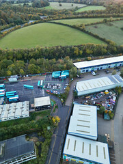 High Angle View of Industrial Estate Warehouse at Hemel Hempstead City of England UK. November 5th,...