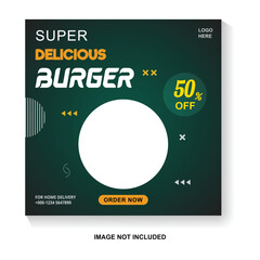 Brand new burger set social media template