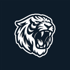 Roaring Tiger Head Vector Logo