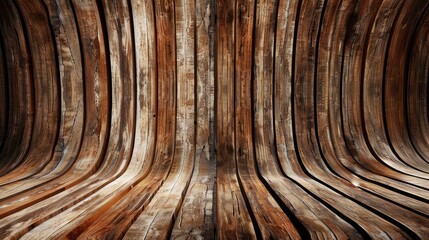 Obraz premium gracefully curved wooden backdrop. Ai Generated.