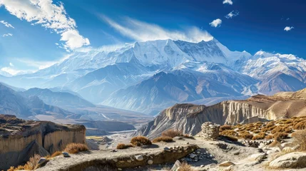 Photo sur Plexiglas Alpes A breathtaking view of the Himalayas, featuring the iconic Mount Everest. Ai Generated.
