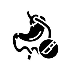 gastric bypass surgery glyph icon vector. gastric bypass surgery sign. isolated symbol illustration