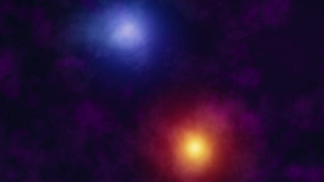 Abstract Background - Red and Blue Celestial Bodies Twirling in Cosmic Radiance - Shimmering Ballet in Purple Radiant Illumination