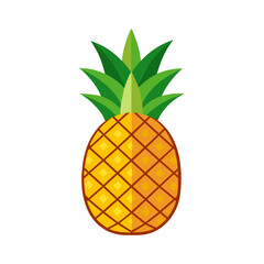 Summer Pineapple Vector Illustration, Exotic Tropical Fruit Slice, Refreshing and Delicious, Perfect for Seasonal Culinary Designs and Foodie Creations - Vector Art for Beach, Vacation, and Sunny day