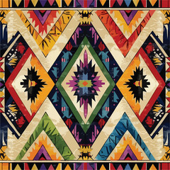 Seamless pattern vector illustration, Native American style or Mexican style and beautiful Navajo tribe are popular. Suitable for traditional Indian ornaments, carpets,fabric patterns, tiles, graphics