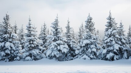 Fototapeta na wymiar Trees adorned in a pristine blanket of snow create a serene and enchanting landscape. Ai Generated.