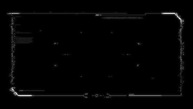 Futuristic glitch HUD aim. Cyberpunk style distorted HUD screen. Tech user interface hologram screen for game, movie, sci-fi, drone footage, VR etc. Overlay template. Cyberpunk concept.