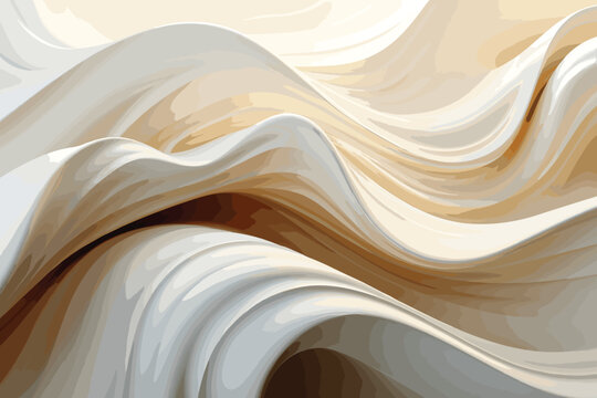 Blue and golden silk wave abstract curves, wallpaper, PPT cover.