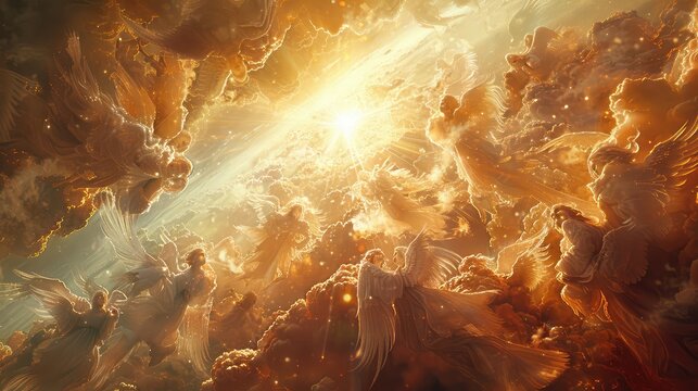 Host of Angels, Visualize a host of angels descending from the heavens, their presence bringing comfort and hope to those in need