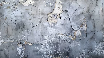 Photo sur Plexiglas Papier peint en béton Edgy cracks redefine concrete with textured intensity. Ai Generated.
