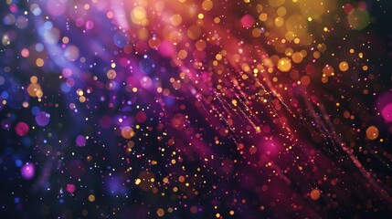 Fototapeta premium Mesmerizing multicolor bokeh with a cascade of raining light and blurry lights. Ai Generated