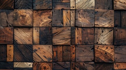 Tiled wood texture adds warmth and style. Ai Generated.