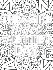 Obraz premium Anti-Valentine's Coloring pages. All these designs are unique Coloring pages for adults and kids. Vector Illustration.
