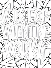 Anti-Valentine's Coloring pages. All these designs are unique Coloring pages for adults and kids. Vector Illustration.