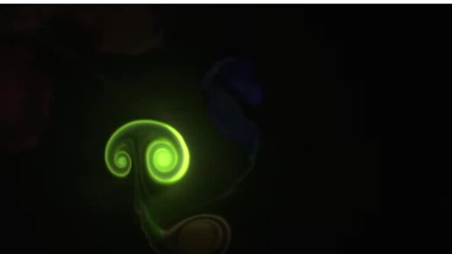 Animation of radium colored liquids flowing in black background. Motion videos.