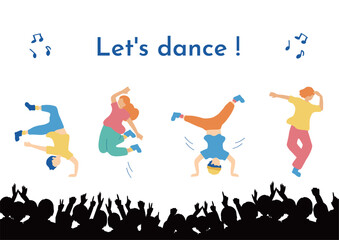 ダンスを楽しむ人達と観客