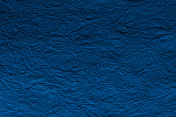 しわくちゃの和紙　暗い青のグラデーション