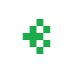 letter b plus medical green logo vector