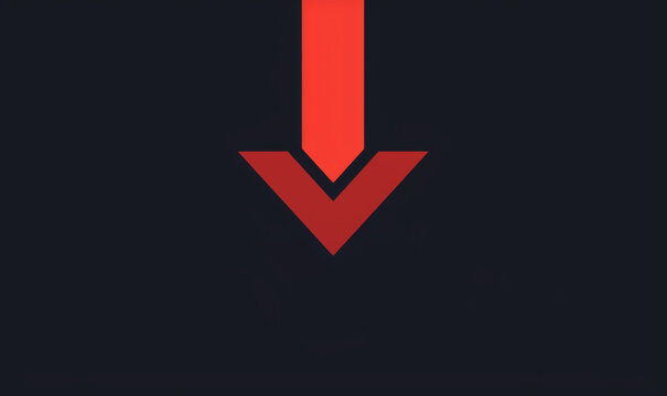 Red Arrow, stock market and finance background design for business, economy and global inflation. Graphic, seo or marketing strategy graphic wallpaper for banking, investment growth and trading.