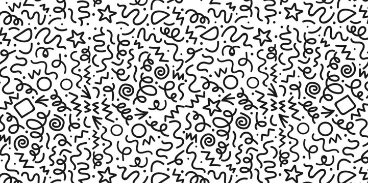 Seamless black and white geometric pattern. Hipster Memphis style.