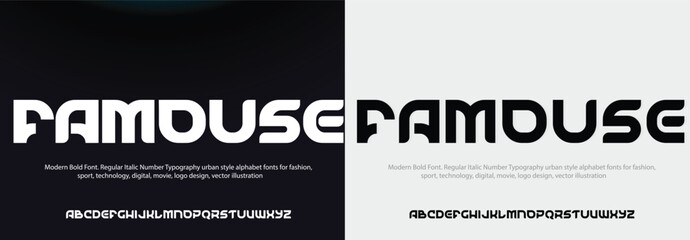 Abstract minimal modern alphabet fonts. Typography technology vector illustration